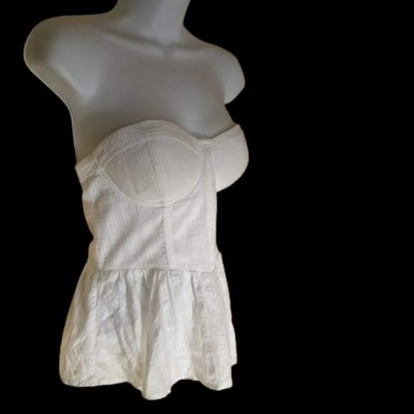 GUESS White Corset Bustier Top Size 8 - Picture 3 of 5
